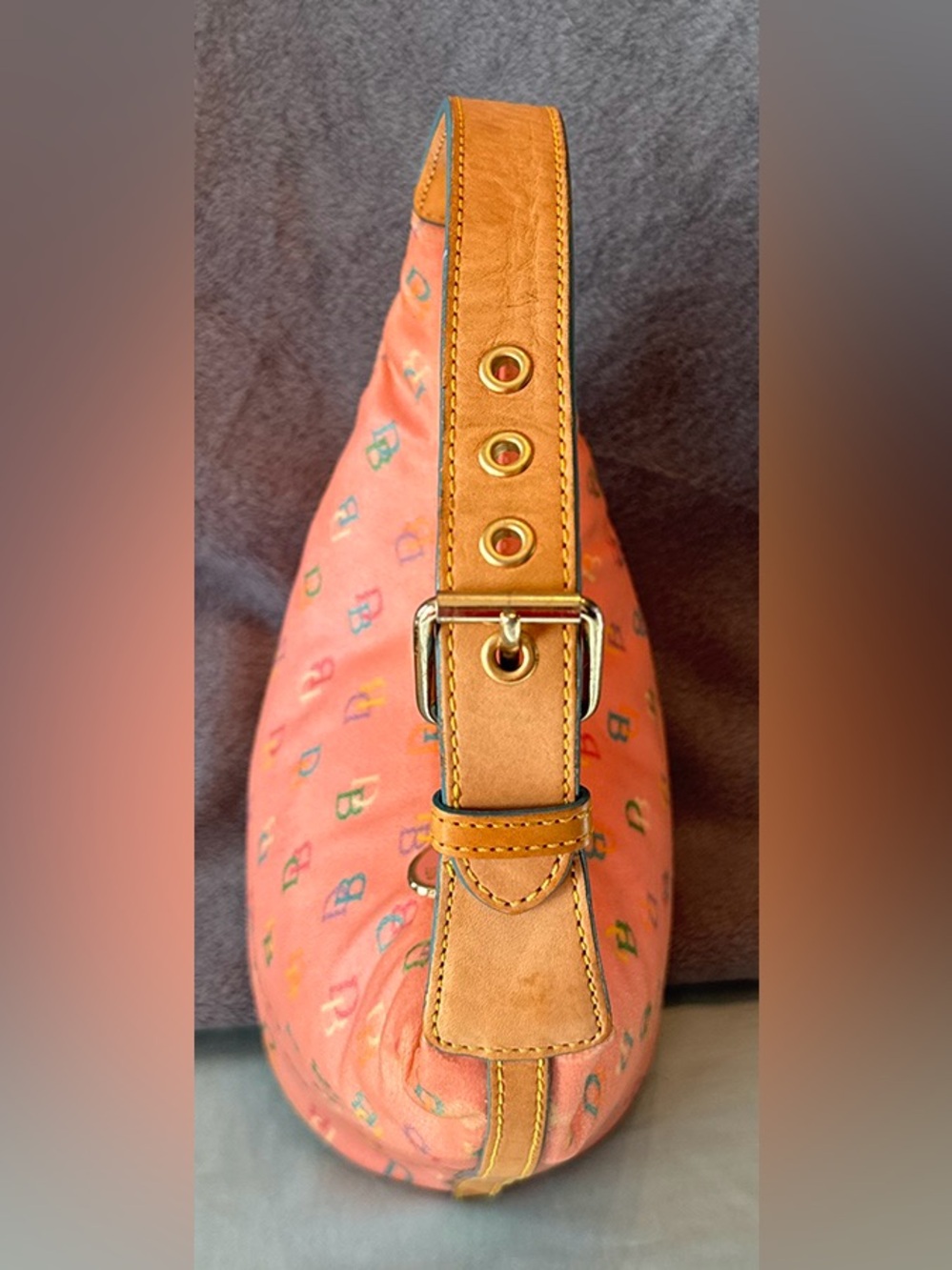 Y2K Dooney & Bourke Rainbow Monogram Hobo Shoulder Bag - Picture 6 of 15